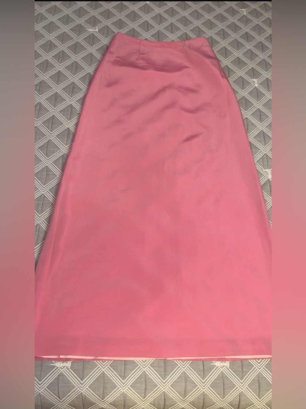 Vintage satin finish bubblegum Pink A-Line Maxi high rise Skirt size XS